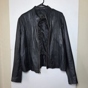 Iman Black Genuine Leather Jacket Women's XL